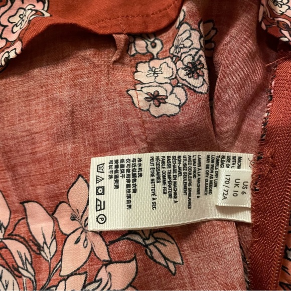 Free People Sunray Sarong Skirt Rust Floral Light Combo Size 6 - Picture 5 of 5